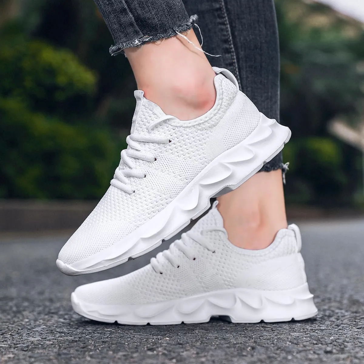 Mens Walking Running Shoes Slip On Sneakers Non Slip Workout Tennis Athletic Casual Lightweight Breathable Mesh Shoes