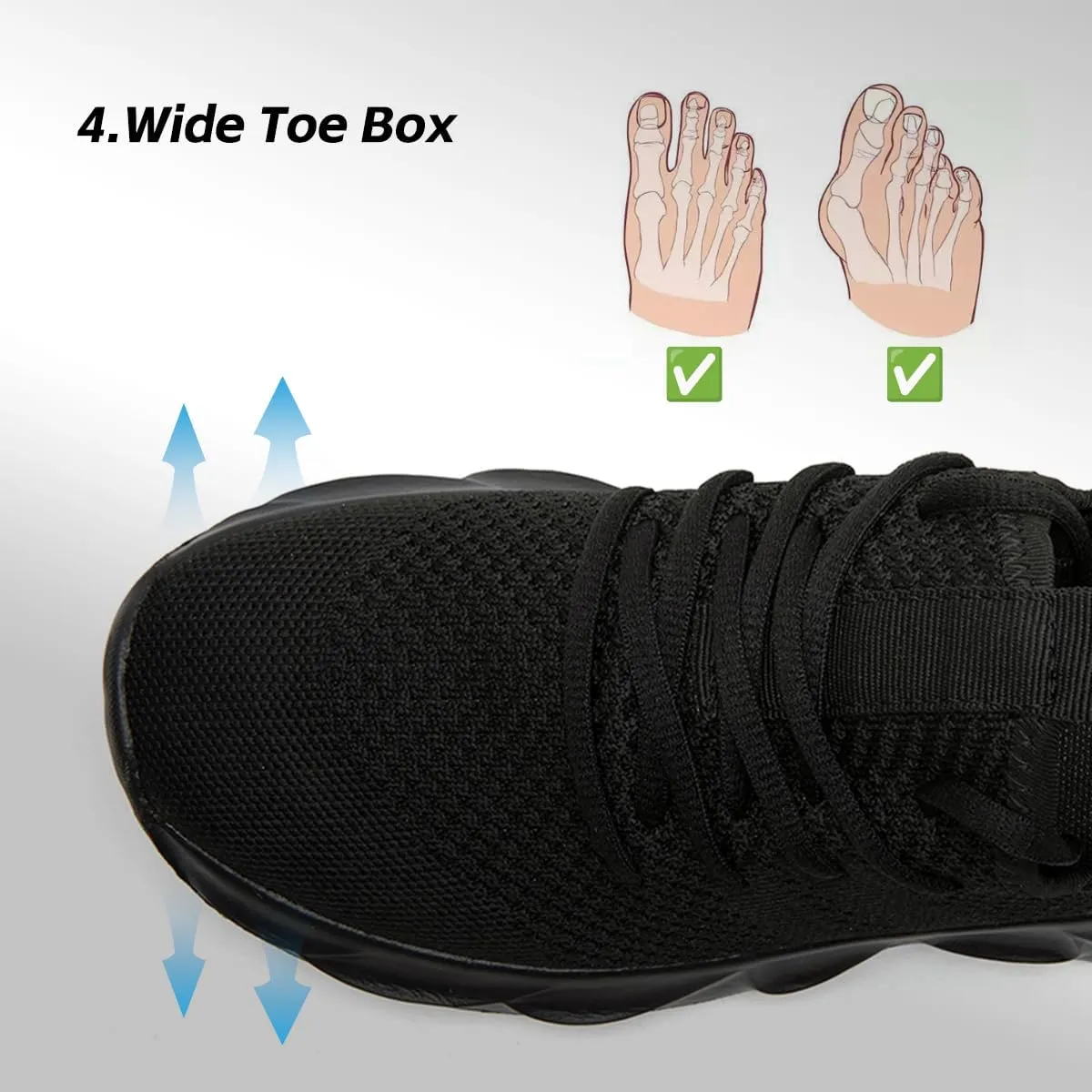 Mens Walking Running Shoes Slip On Sneakers Non Slip Workout Tennis Athletic Casual Lightweight Breathable Mesh Shoes