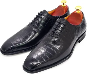 Mens Wedding Party Brogues Derbys Formal Dress Retro Oxfords Work Uniform Wingtip Leather Lace-ups,Black-39