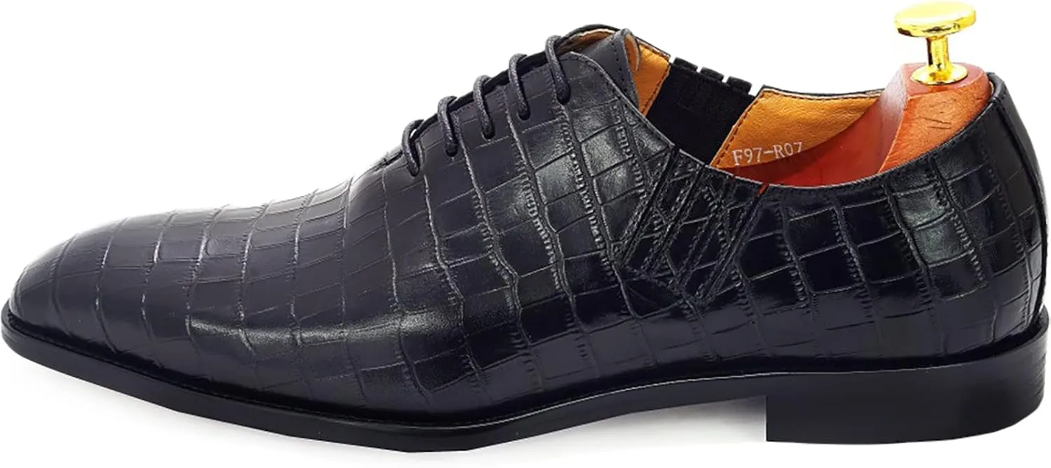 Mens Wedding Party Brogues Derbys Formal Dress Retro Oxfords Work Uniform Wingtip Leather Lace-ups,Black-39