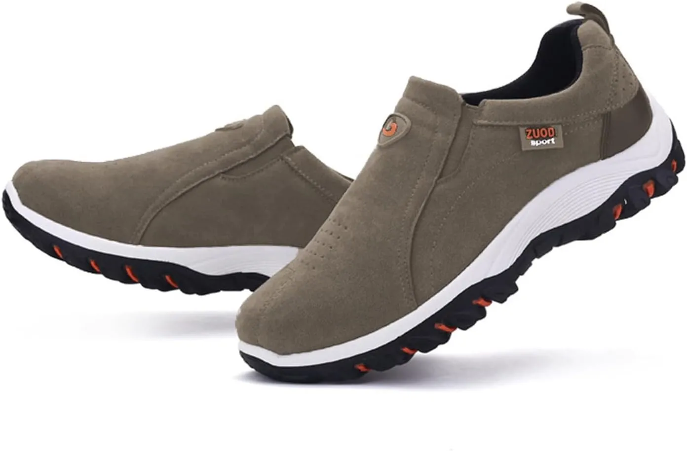 Men's Wide Hiking Shoes Slip on Loafers Trekking Trails Sneakers Waterproof Walking Shoes with Arch Support