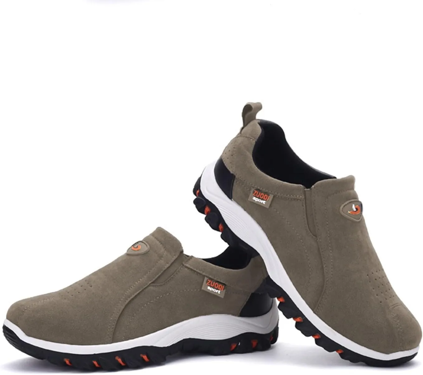 Men's Wide Hiking Shoes Slip on Loafers Trekking Trails Sneakers Waterproof Walking Shoes with Arch Support