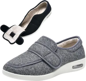 Mens Womens Diabetic Shoes Adjustable, Walking Shoes Wide Lightweight Widening for Elderly Swollen Feet Non Slip, Indoor Outdoor Shoes