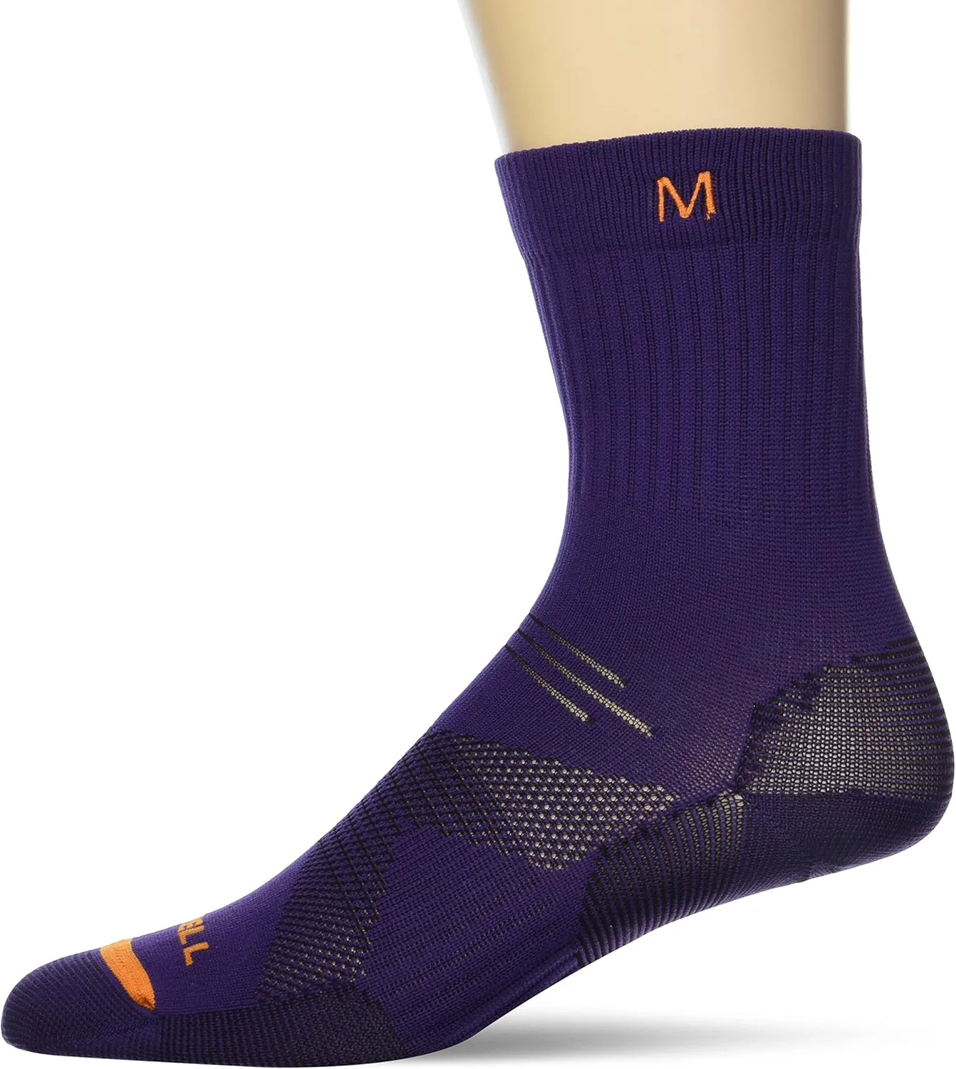 Merrell Men's and Women's Trail Running Lightweight Socks-Unisex Anti-Slip Heel and Breathable Mesh Zones