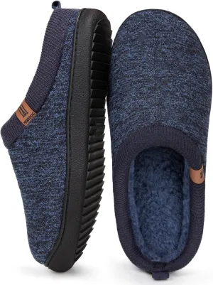 MERRIMAC Men's Slip on Slippers Comfy Memory Foam Non Slip Indoor House Shoes