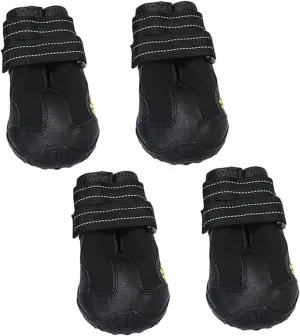 Mikikit 4Pcs Dog Protective Shoes Non Slip Wear Resistant Boots Comfortable Fit for Cold and Ice for Outdoor Adventures