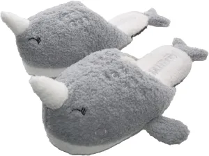 Millffy Whale Narwhal Floor Slippers - Soft House Slippers for Women, Electric USB Heated