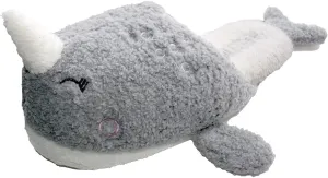 Millffy Whale Narwhal Floor Slippers - Soft House Slippers for Women, Electric USB Heated