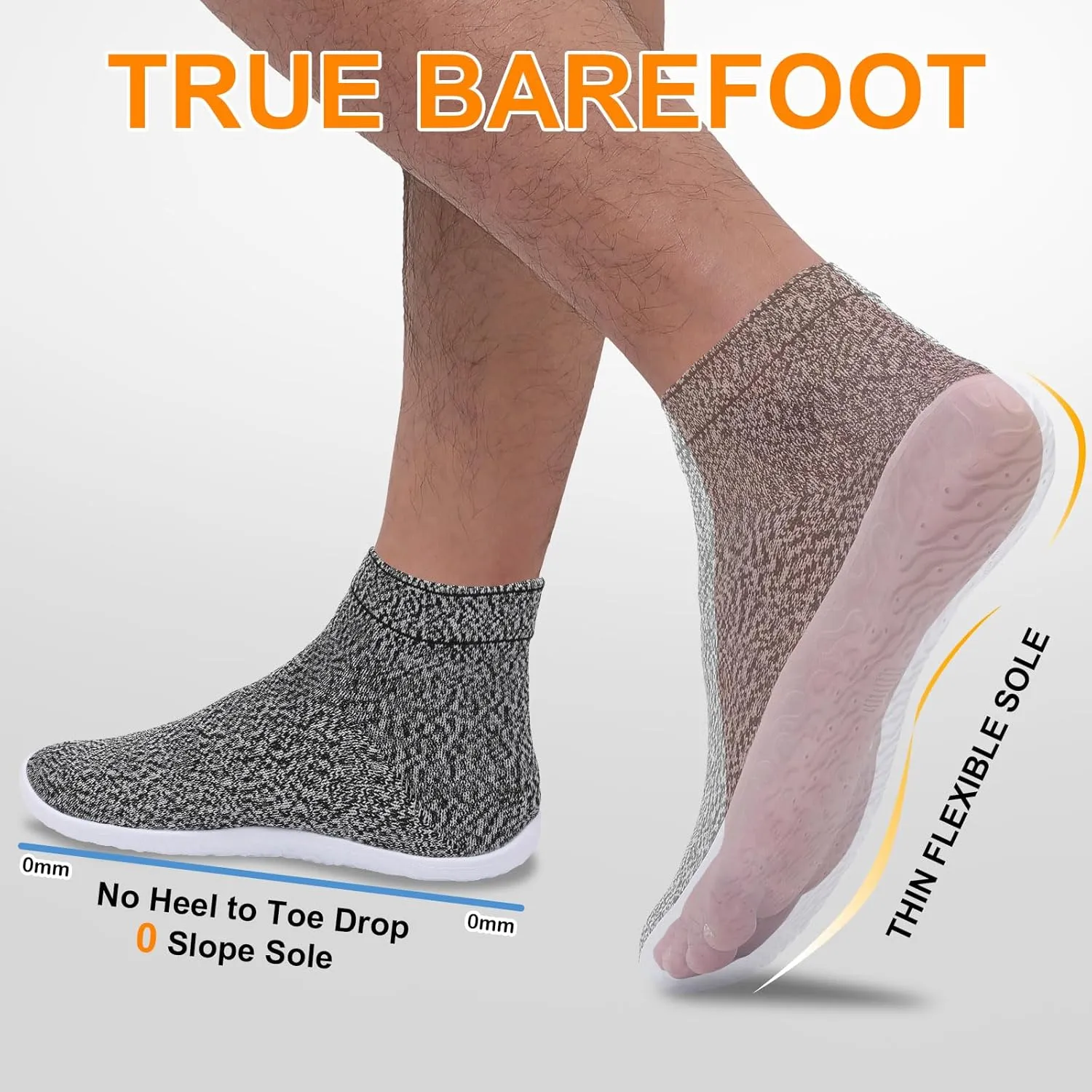 Minimalist Barefoot Sock Shoes for Women Men with Multi Purpose & Ultra Portable & Non Slip Sole