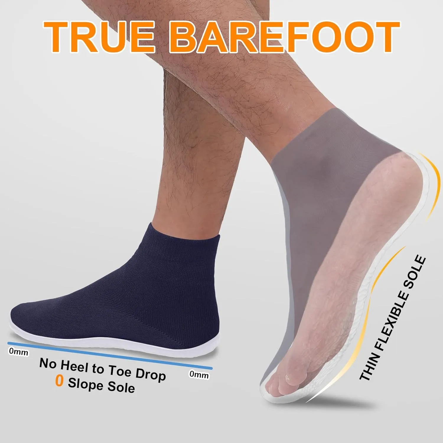 Minimalist Barefoot Sock Shoes for Women Men with Multi Purpose & Ultra Portable & Non Slip Sole