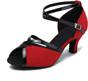 Minishion L194 Women's High Heel Suede Leather Latin Salsa Ballroom Dance Sandals
