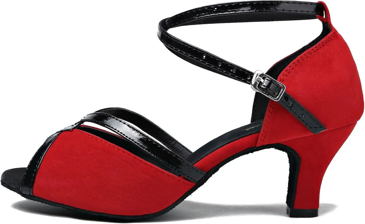 Minishion L194 Women's High Heel Suede Leather Latin Salsa Ballroom Dance Sandals
