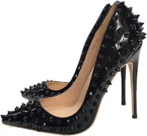Minishion Women Sexy Heels Pumps Studded Rivet Party Wedding Shoes