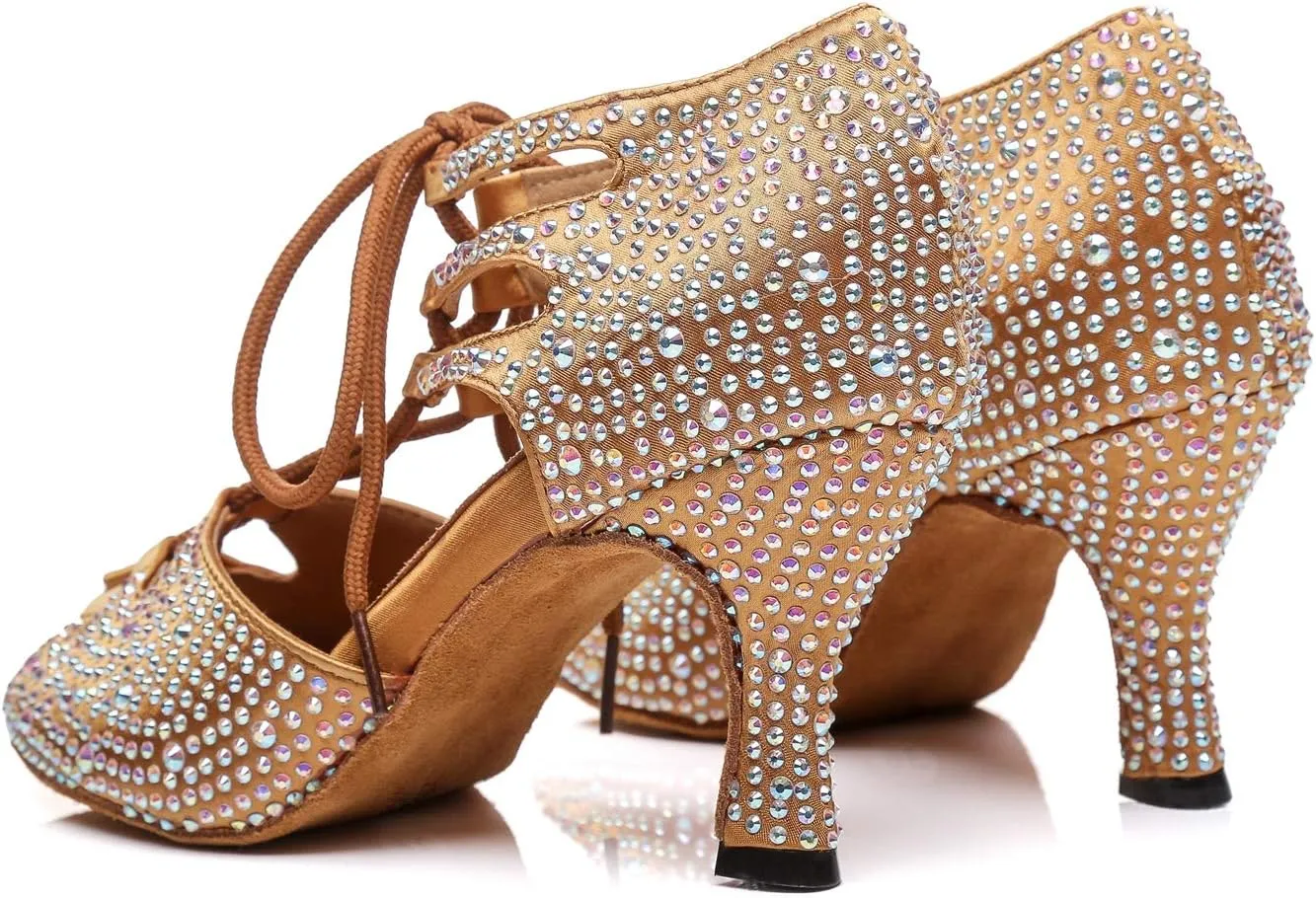 Minishion Women's Latin Salsa Lace-up Dance Shoes Formal Party Sandals