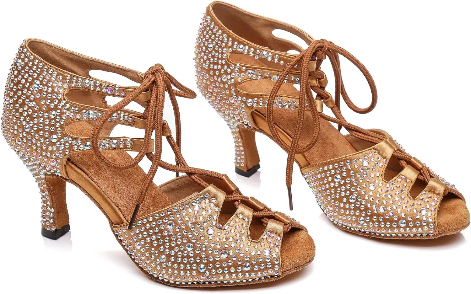 Minishion Women's Latin Salsa Lace-up Dance Shoes Formal Party Sandals
