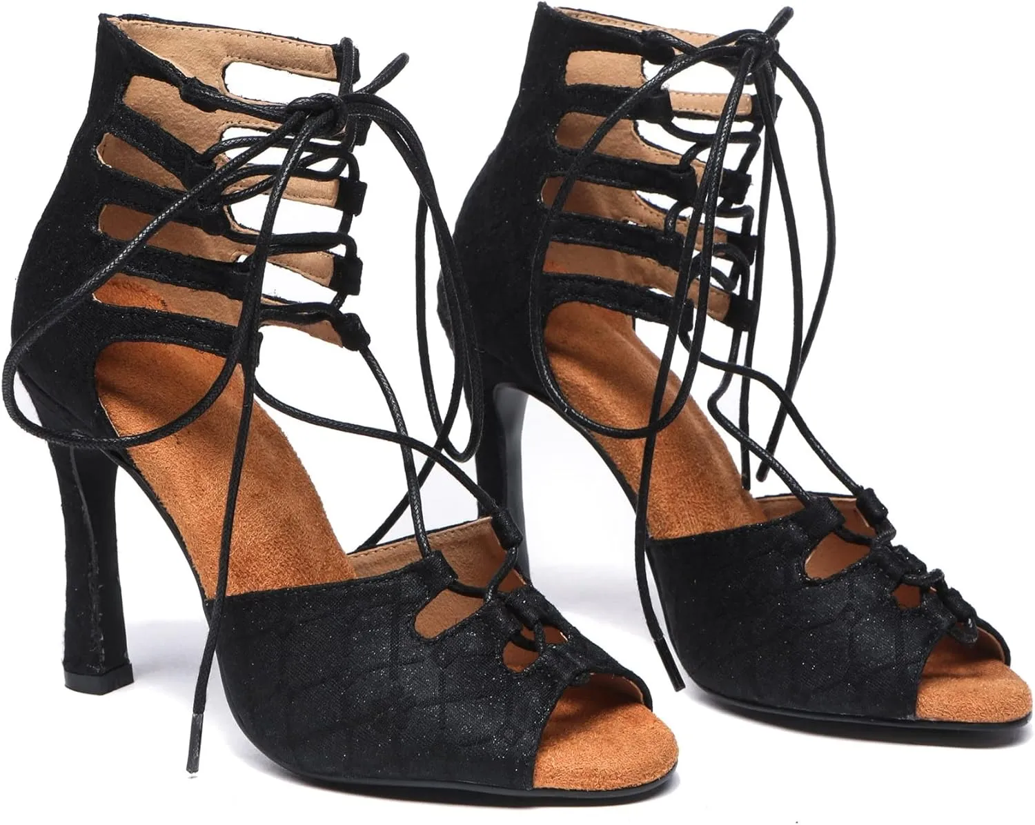 Minishion Women's Latin Salsa Lace-up Dance Shoes Formal Party Sandals