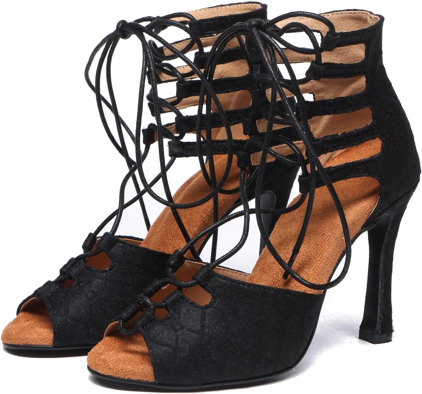 Minishion Women's Latin Salsa Lace-up Dance Shoes Formal Party Sandals