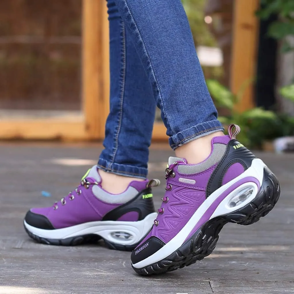 MIOKE Women's Casual Walking Running Sport Shoes Waterproof Non-Slip Trail Backpacking Outdoor Hiking Shoes