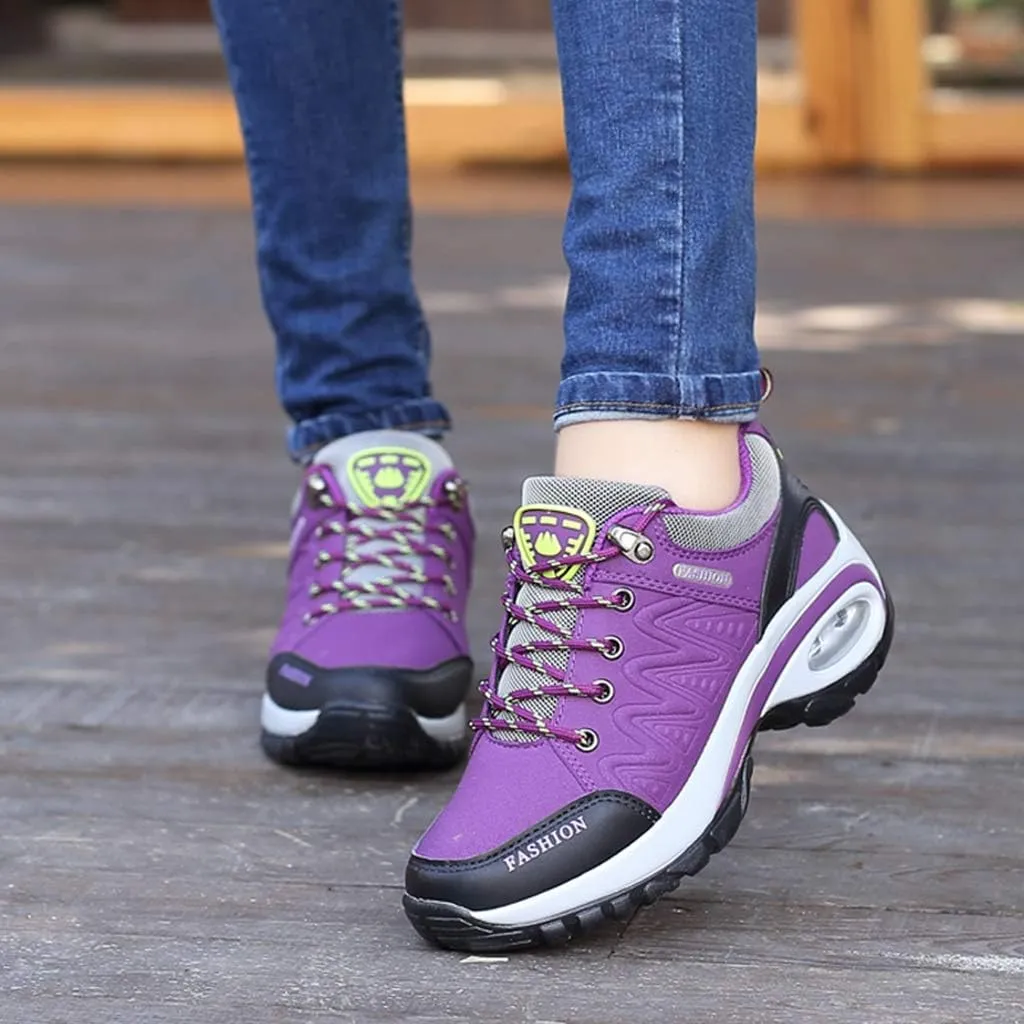 MIOKE Women's Casual Walking Running Sport Shoes Waterproof Non-Slip Trail Backpacking Outdoor Hiking Shoes