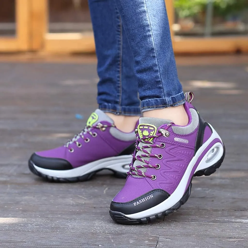 MIOKE Women's Casual Walking Running Sport Shoes Waterproof Non-Slip Trail Backpacking Outdoor Hiking Shoes