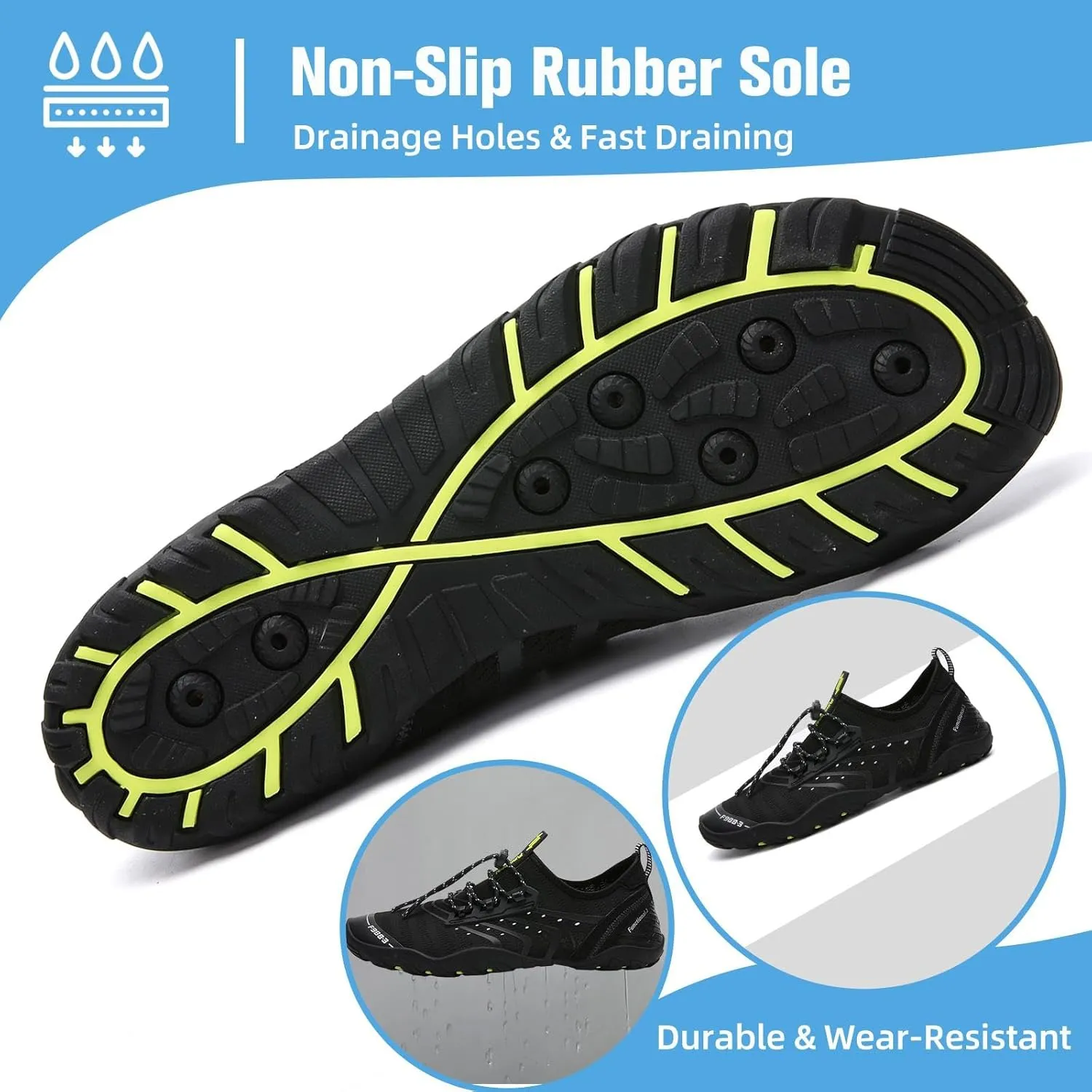 Mishansha Water Shoes for Women Men Barefoot Beach Shoe Quick Dry Aqua Swim Socks for Surfing Yoga Size 4.5-15 Women/3-13.5 Men