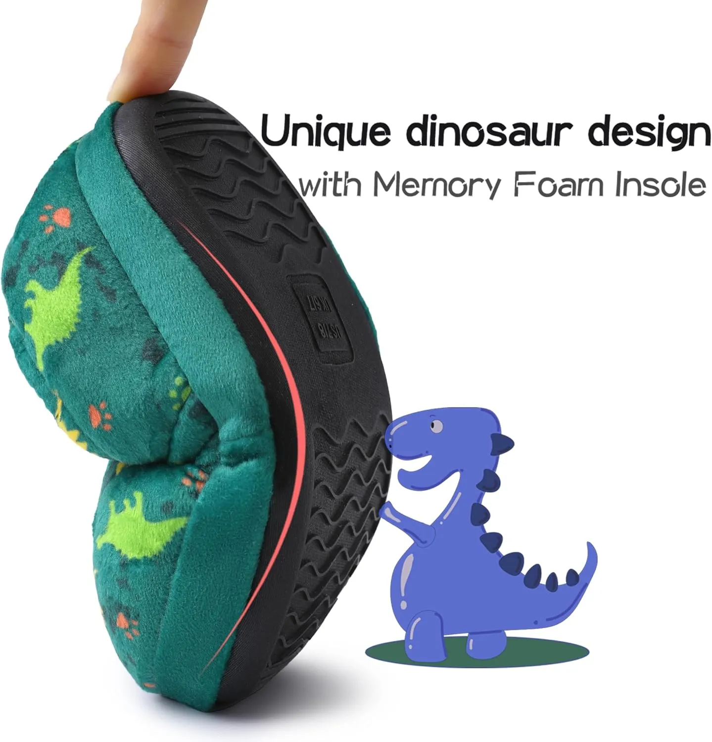 MIXIN Boys Slippers Indoor House Slippers Bedroom Dinosaur Soft Warm Boys House Shoes with Memory Foam