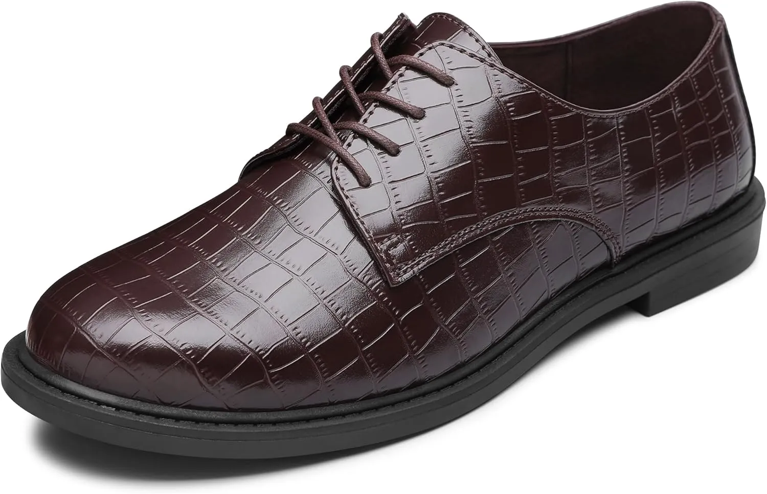 MIXIN Women's Oxfords Alligator Printed Wingtip Lace Up Business Formal Dress Shoes