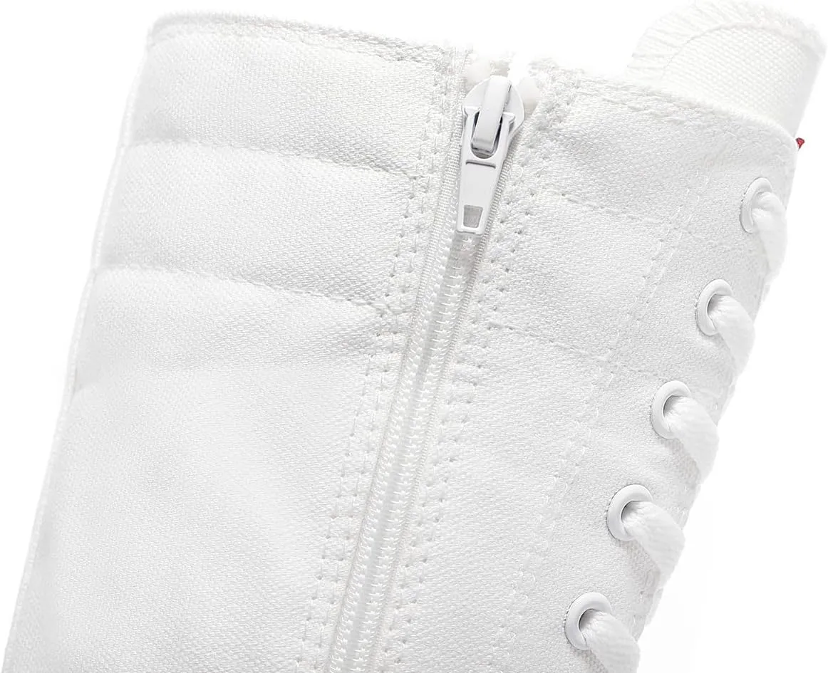 Momuk Long Rivet Knee High Canvas Boots Punk Style for Women & Girls