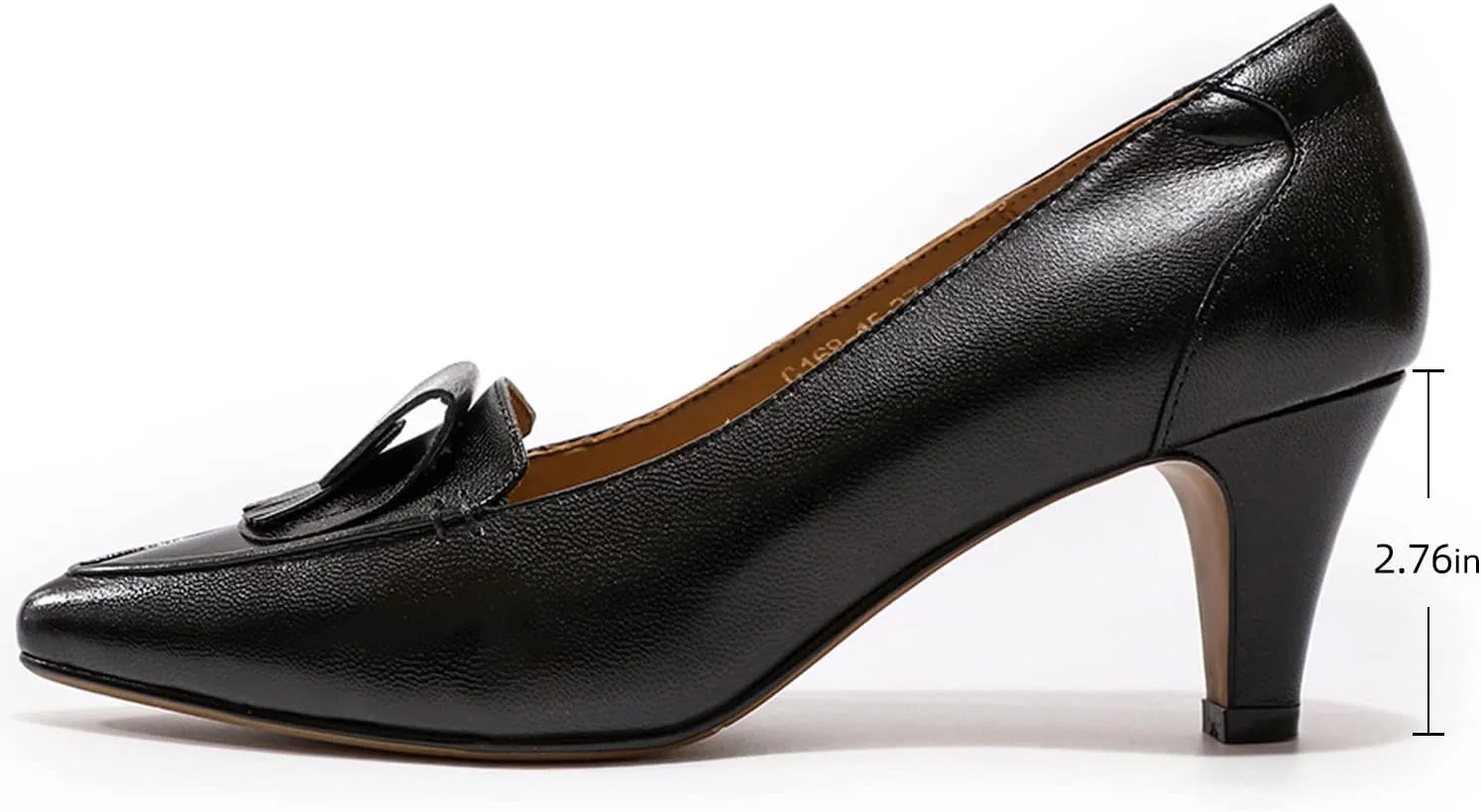 Mona flying Womens Leather Comfortable Pointed Toe Pumps 7cm High Heels Dressy Casual Office Work Shoes for Ladies