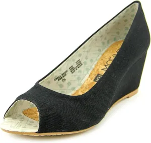 Movmt Grace Wedge Women Black Peep Toe Wedge Heel