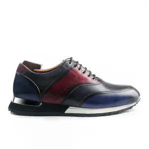 Multi-Color Lace-Up Leather Sneaker