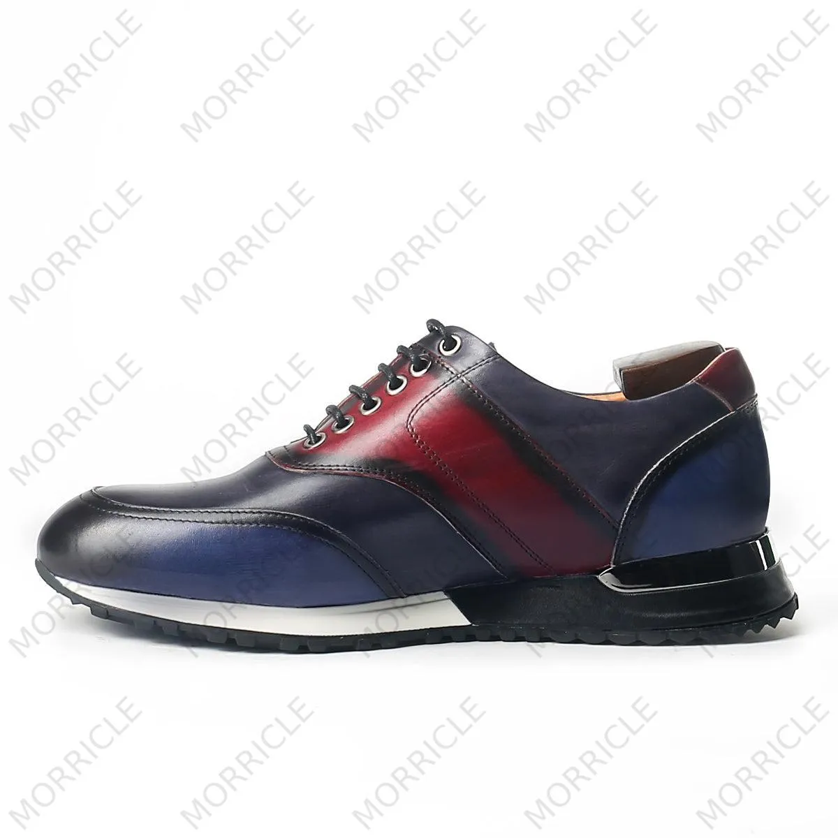 Multi-Color Lace-Up Leather Sneaker