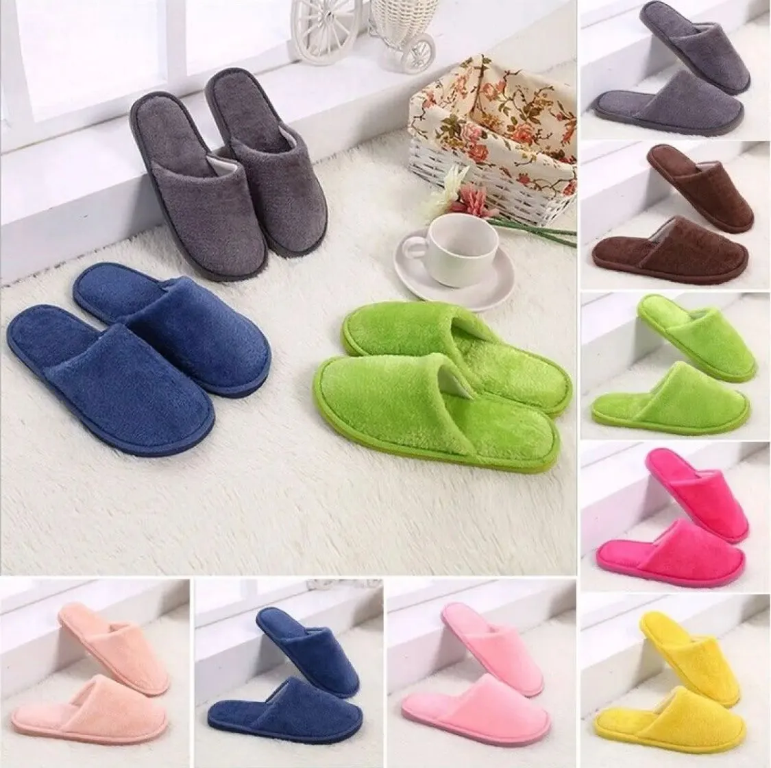 Multi Color Soft Cotton Slippers For Men and Women (random color)