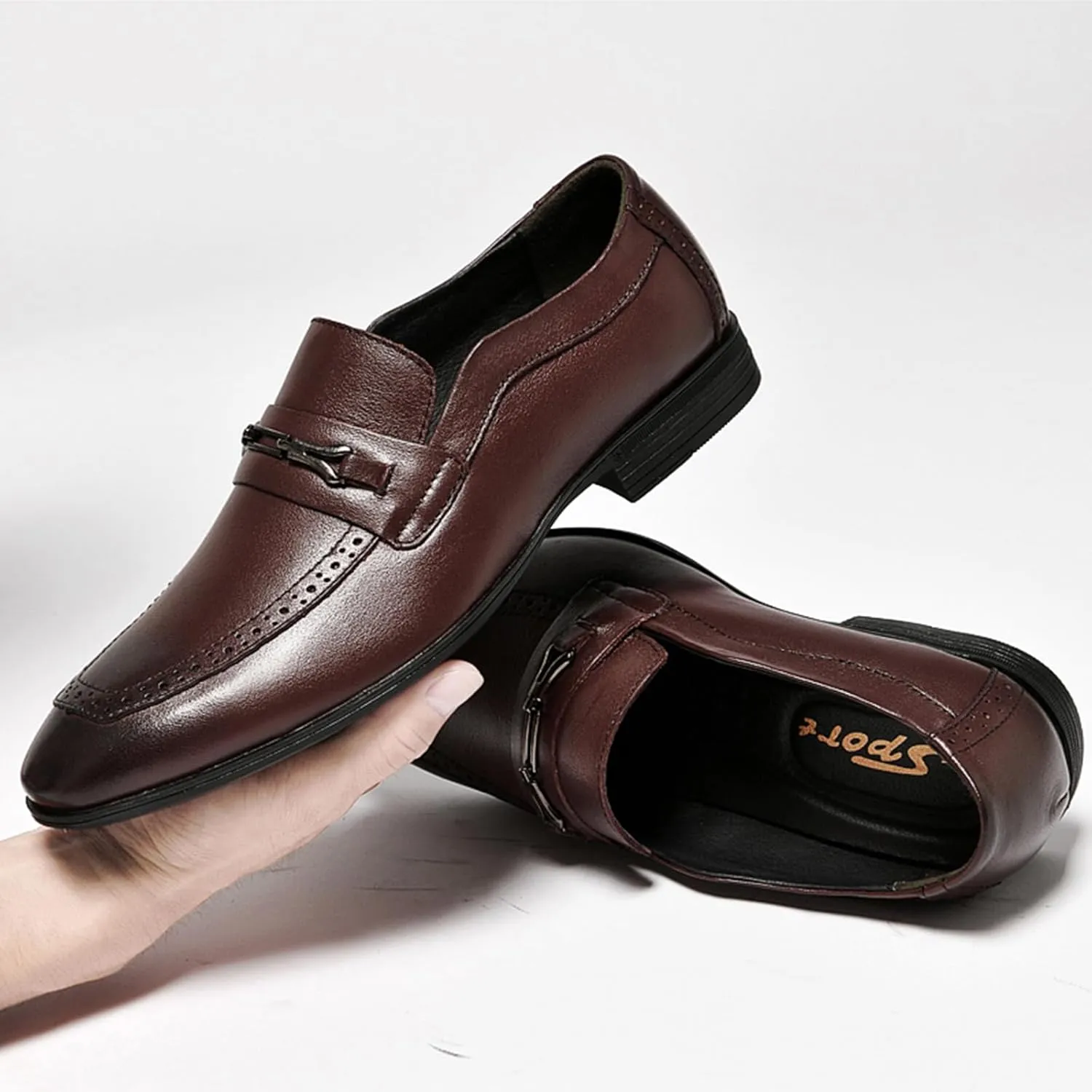 MWX Men's Dress Shoes Formal Business Oxford Classic Pull on Wingtip Casual Shoes