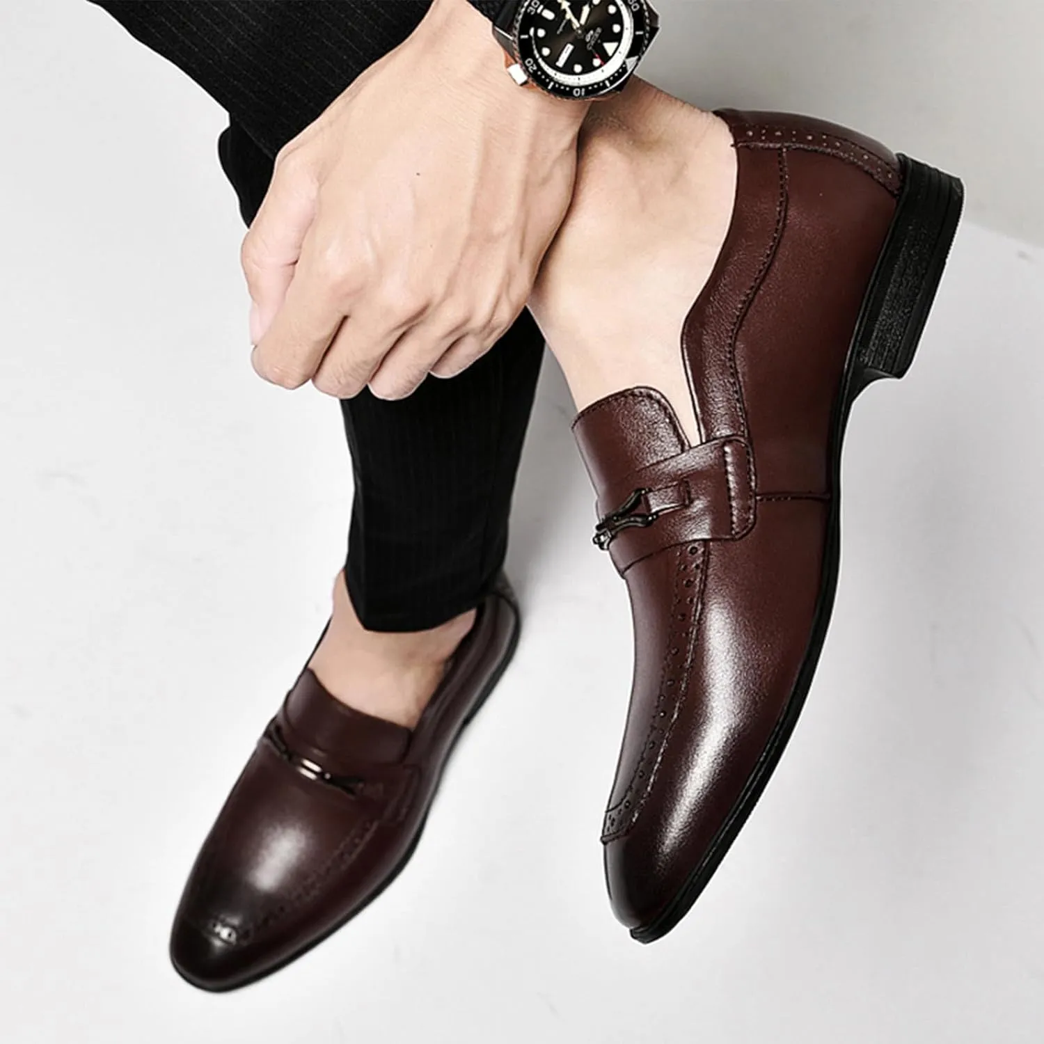 MWX Men's Dress Shoes Formal Business Oxford Classic Pull on Wingtip Casual Shoes