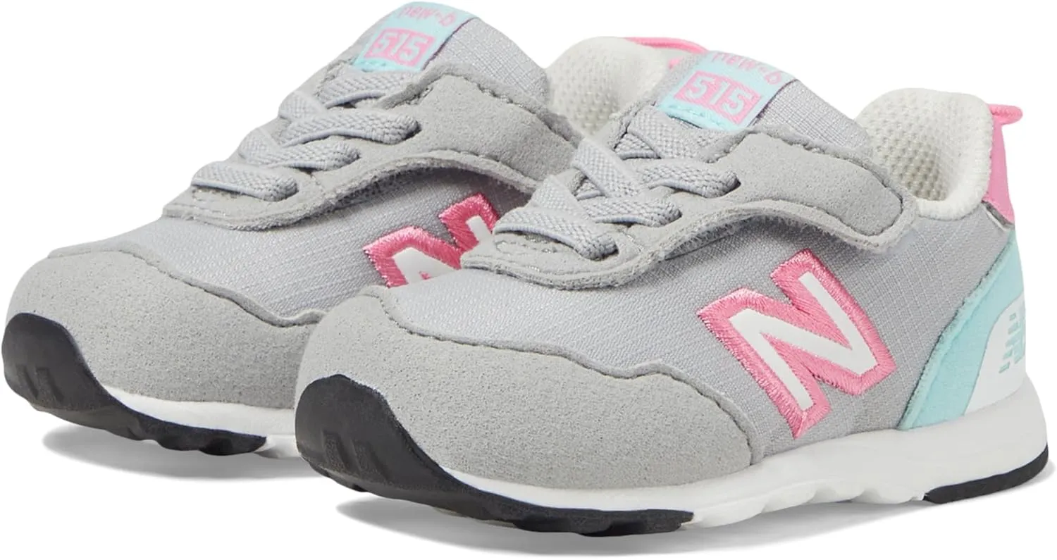 New Balance Baby 515 V1 New-B Hook & Loop Sneaker, Rain Cloud/Reflection/Signal Pink, 3 Wide US Unisex Infant