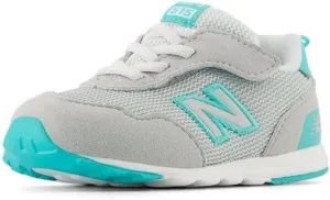 New Balance Baby 515 V1 New-b Hook and Loop Sneaker, Concrete/Cyber Jade, 4 X-Wide US Unisex Infant
