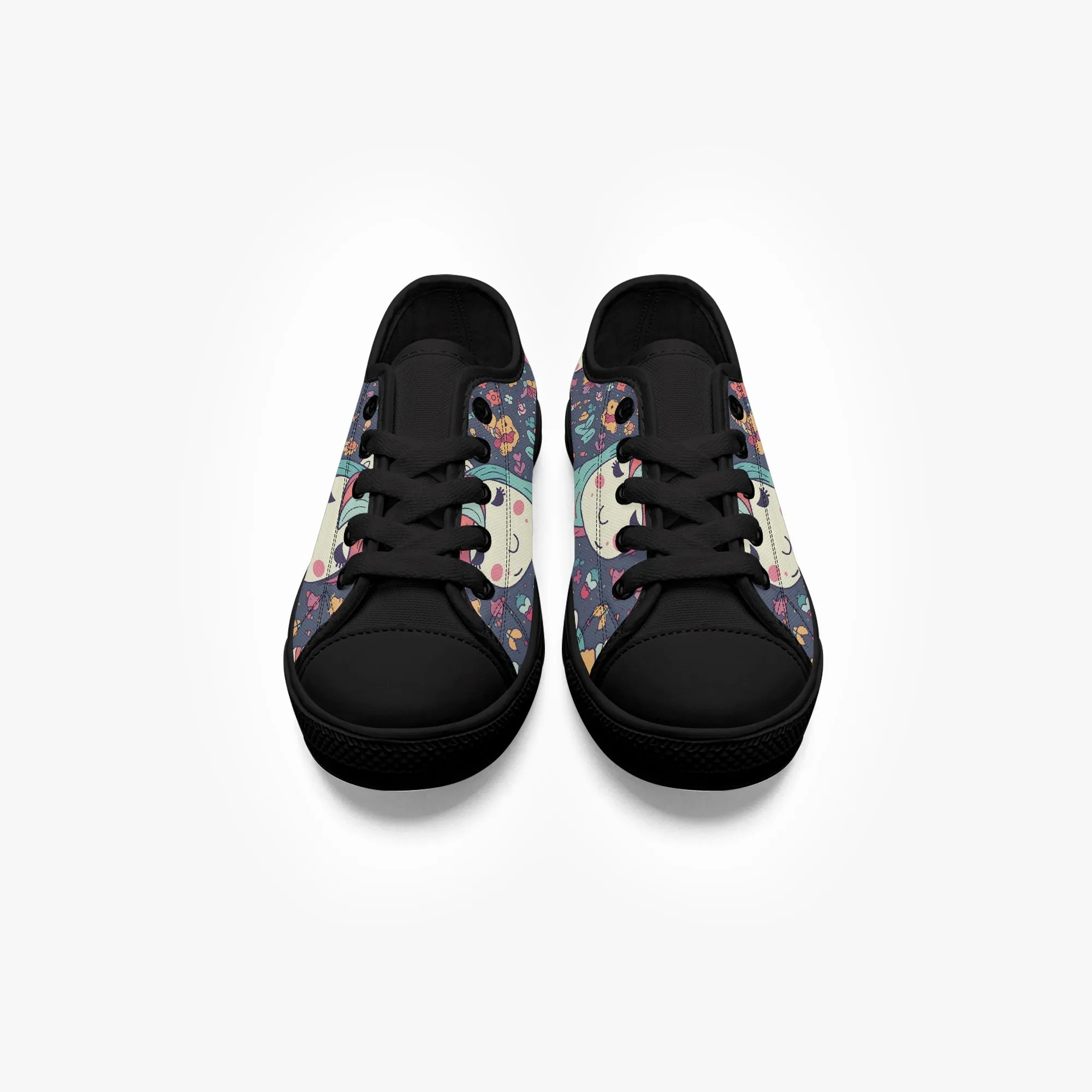 niche era Girl's Low-Top Canvas Shoes-Black