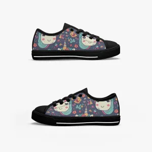 niche era Girl's Low-Top Canvas Shoes-Black