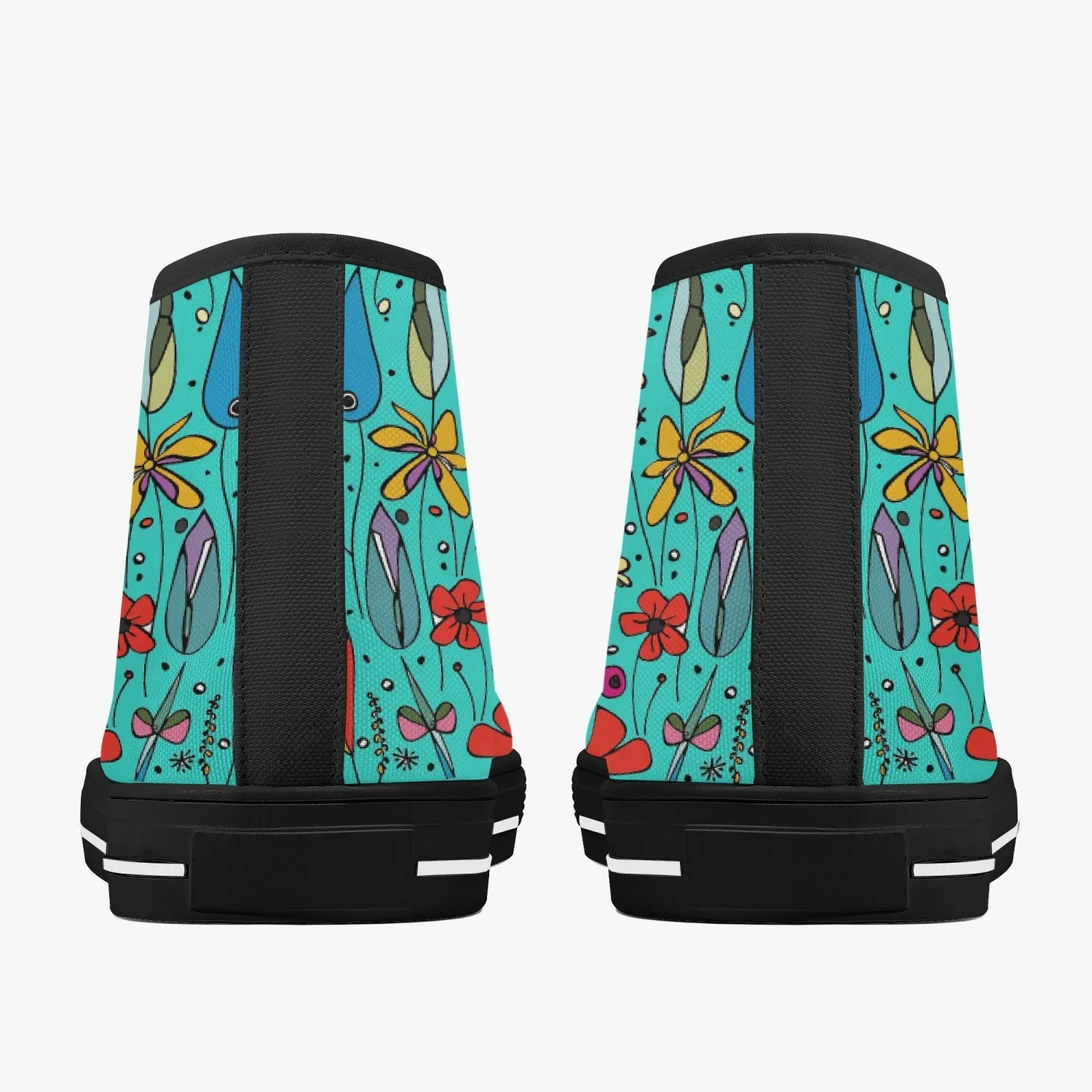 niche era Women's Classic High-Top Canvas Shoes - White/Black