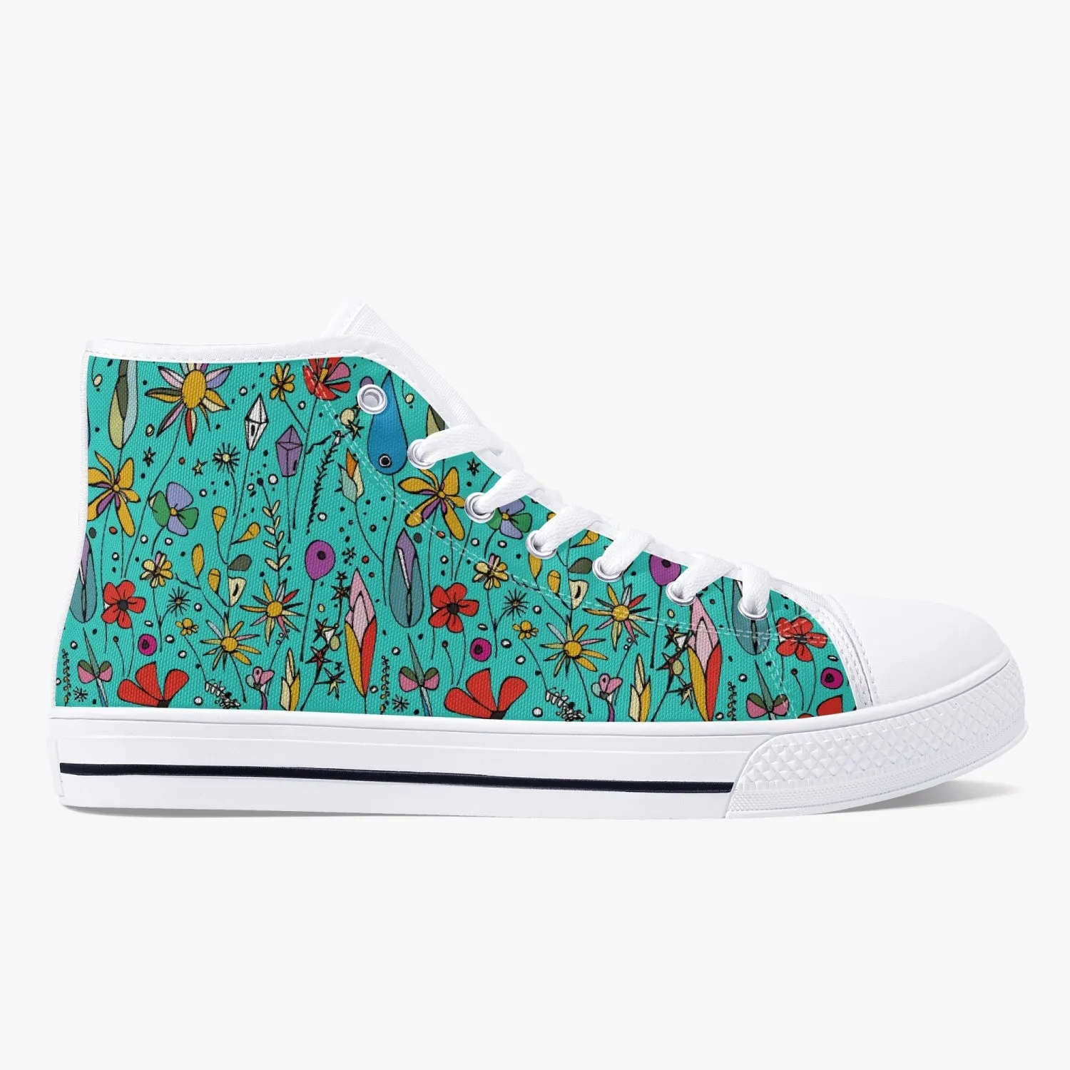 niche era Women's Classic High-Top Canvas Shoes - White/Black