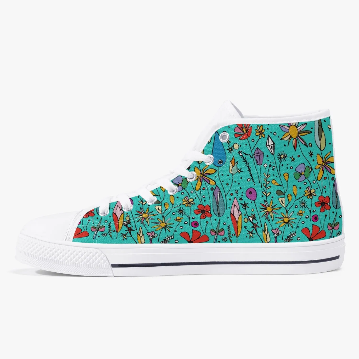 niche era Women's Classic High-Top Canvas Shoes - White/Black