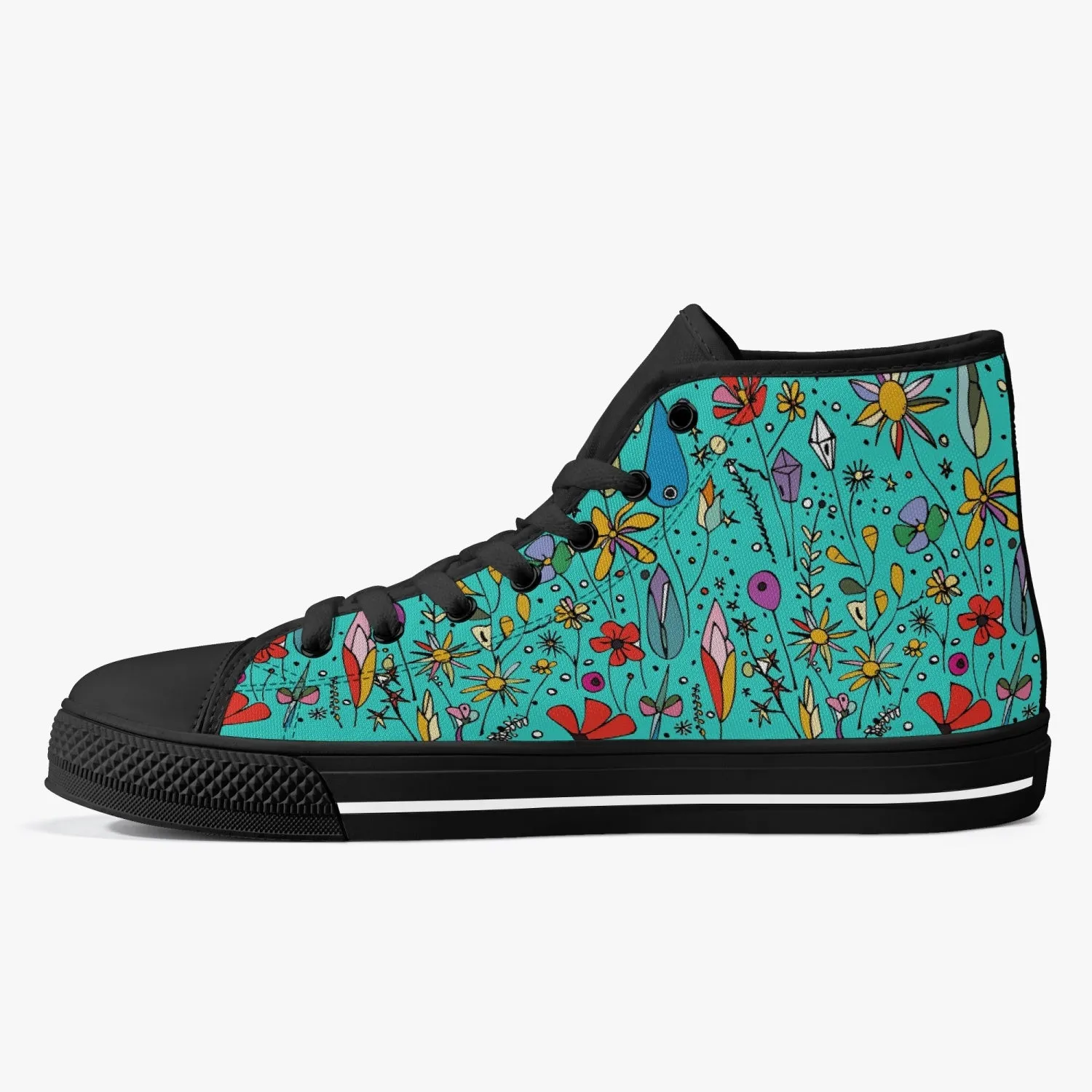 niche era Women's Classic High-Top Canvas Shoes - White/Black