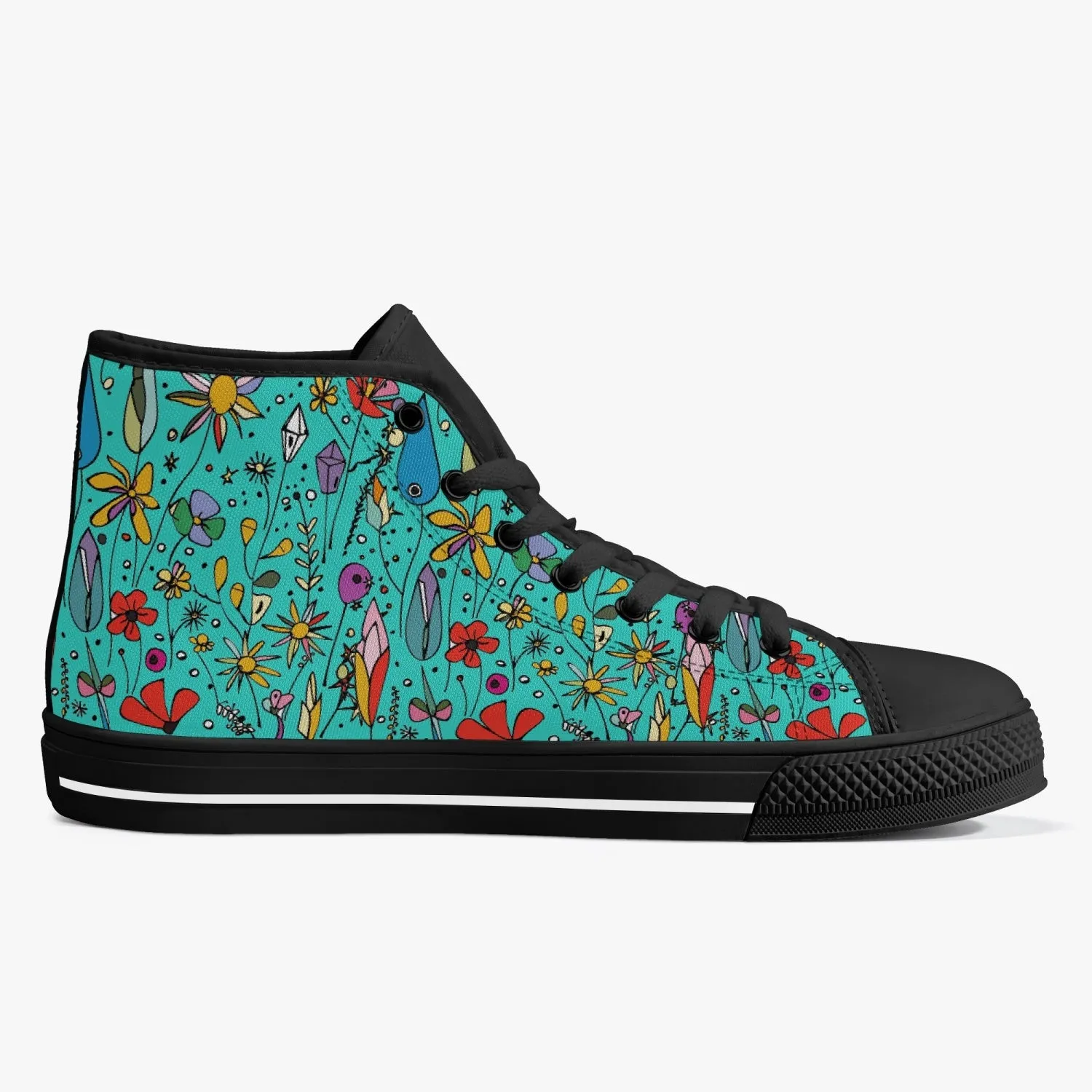 niche era Women's Classic High-Top Canvas Shoes - White/Black