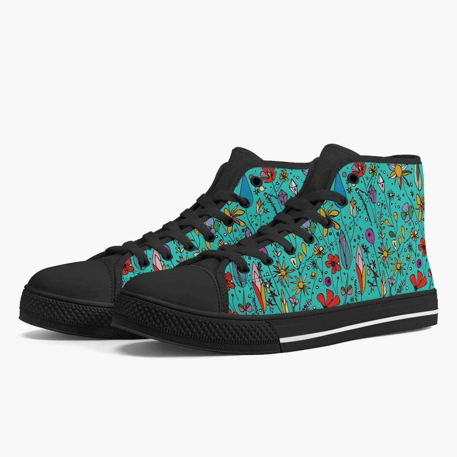 niche era Women's Classic High-Top Canvas Shoes - White/Black