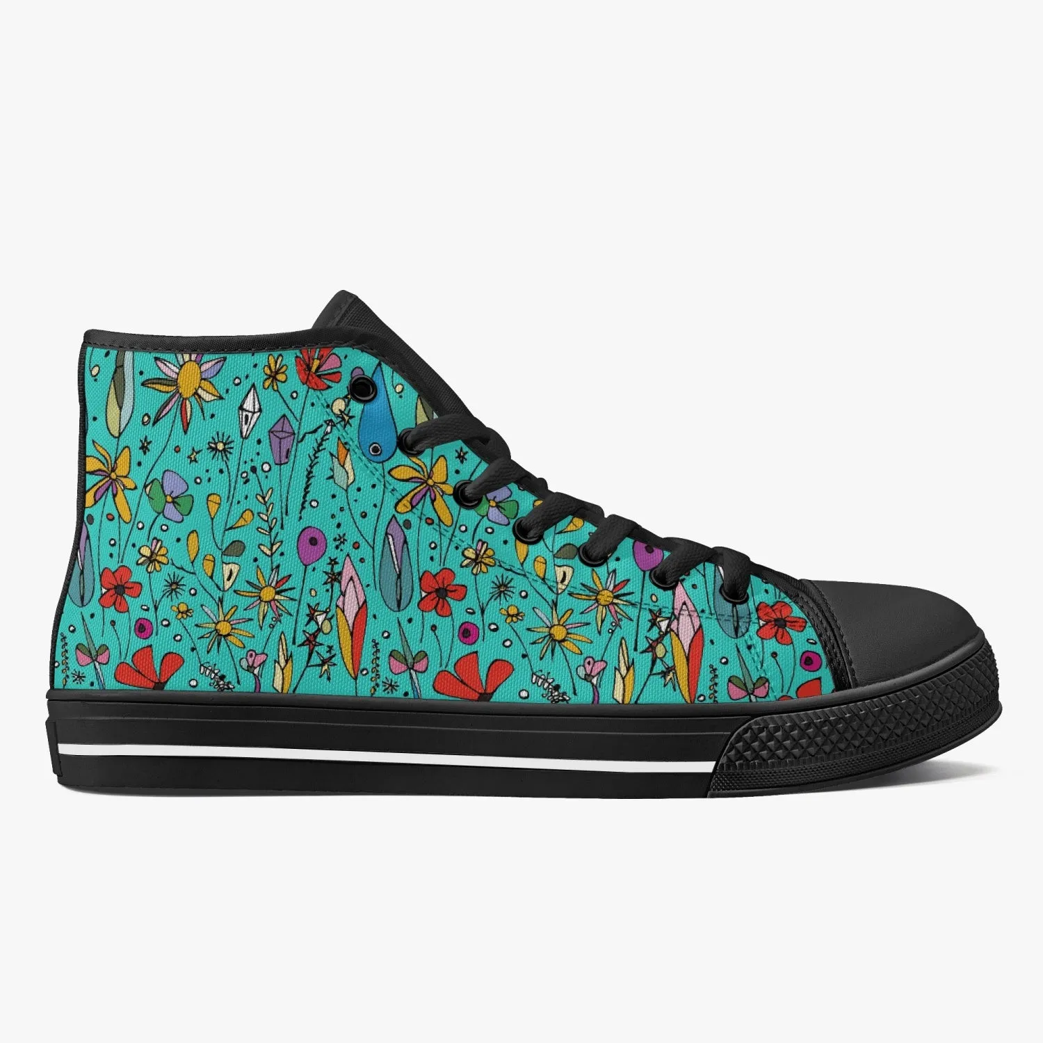 niche era Women's Classic High-Top Canvas Shoes - White/Black