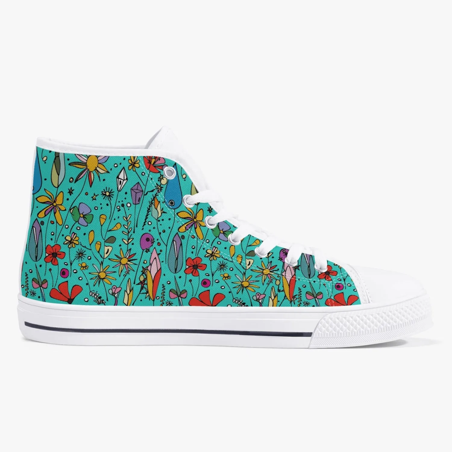niche era Women's Classic High-Top Canvas Shoes - White/Black