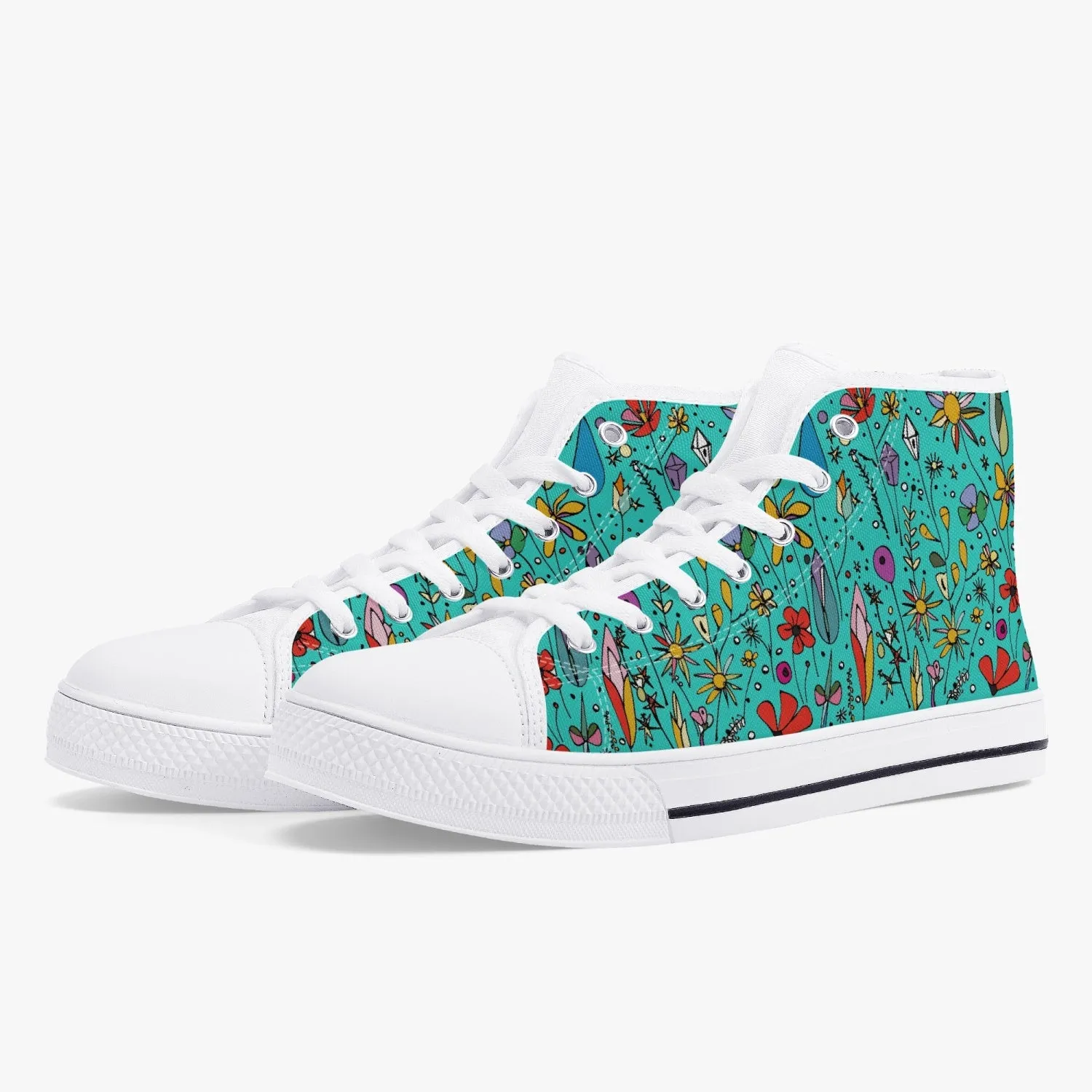 niche era Women's Classic High-Top Canvas Shoes - White/Black