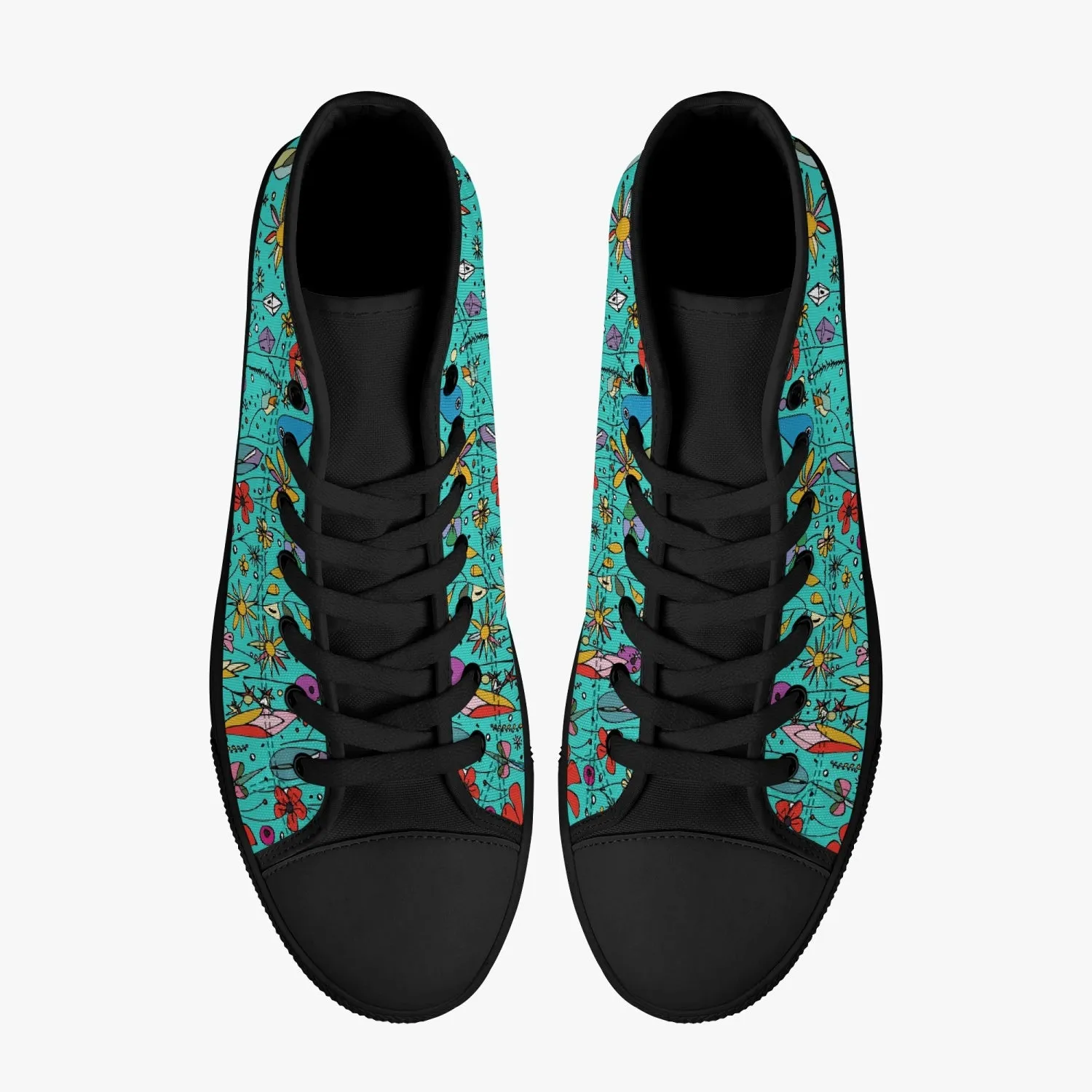 niche era Women's Classic High-Top Canvas Shoes - White/Black