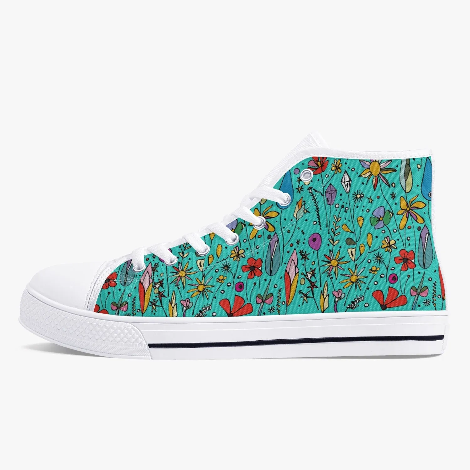 niche era Women's Classic High-Top Canvas Shoes - White/Black